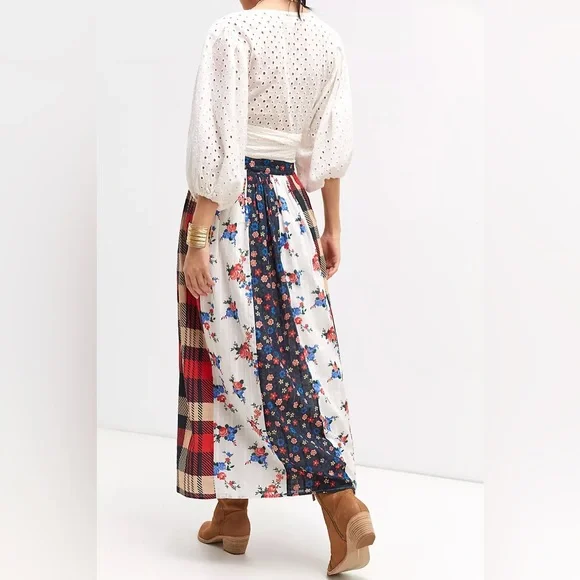 Anthropologie Let Me Be Patchwork Frontier Maxi Skirt - Picture 3 of 16